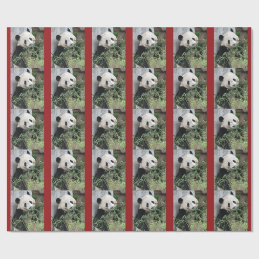 Niedlicher Riese Panda Red Geschenkpapier (Flach)