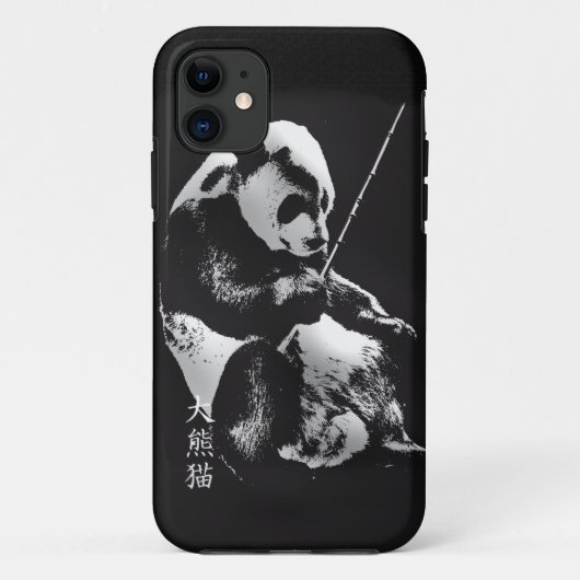 Niedlicher Riesenbär spielt mit Bamboo-Blätter Case-Mate iPhone Hülle (Rückseite)