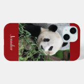 Niedlicher Riesenpanda, dunkelrot, mit Namen verse Case-Mate iPhone Hülle (Rückseite (Horizontal))