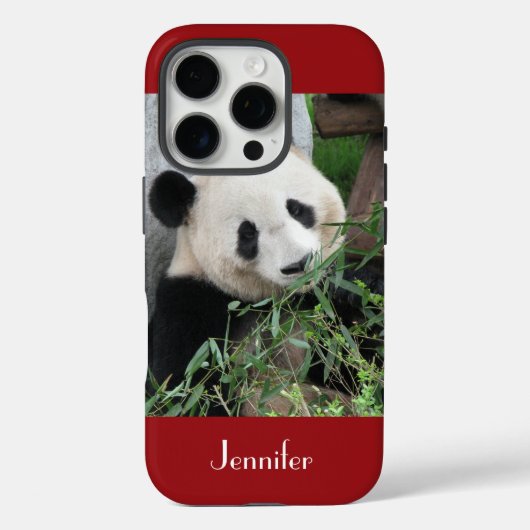 Niedlicher Riesenpanda, dunkelrot, mit Namen verse Case-Mate iPhone Hülle (Rückseite)