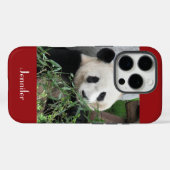 Niedlicher Riesenpanda, dunkelrot, mit Namen verse Case-Mate iPhone Hülle (Rückseite (Horizontal))