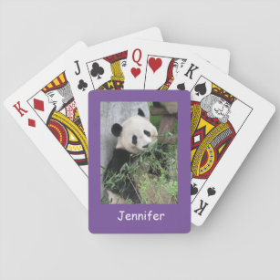 Niedlicher Riesenpanda, Lila Hintergrund,  Spielkarten