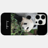 Niedlicher Riesenpanda, Name, schwarz Case-Mate iPhone Hülle (Rückseite (Horizontal))