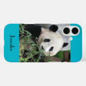 Niedlicher riesiger Panda, blauer Hintergrund, Case-Mate iPhone Hülle (Rückseite (Horizontal))