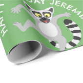 Niedlicher Ring Schwanz lemur personalisiert Carto Geschenkpapier (Rolleneckpunkt)