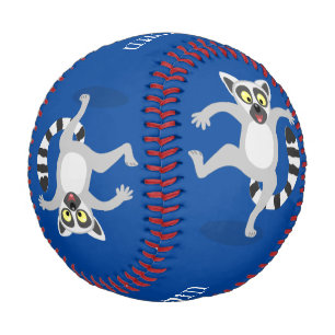 Niedlicher Ring Schwanz lemur Tanz Cartoon Abbildu Baseball