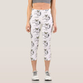 Niedlicher Ring Schwanz lemur Tanz Cartoon Abbildu Capri Leggings (Vorderseite)