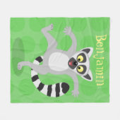 Niedlicher Ring Schwanz lemur Tanz Cartoon Abbildu Fleecedecke (Vorderseite (Horizontal))