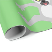 Niedlicher Ring Schwanz lemur Tanz Cartoon Abbildu Geschenkpapier (Rolleneckpunkt)