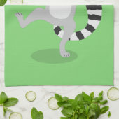 Niedlicher Ring Schwanz lemur Tanz Cartoon Abbildu Geschirrtuch (Gefaltet)