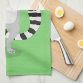 Niedlicher Ring Schwanz lemur Tanz Cartoon Abbildu Geschirrtuch (Viertel Falte)