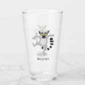 Niedlicher Ring Schwanz lemur Tanz Cartoon Abbildu Glas (Rückseite)