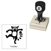 Niedlicher Ring Schwanz lemur Tanz Cartoon Abbildu Gummistempel (Stempel)