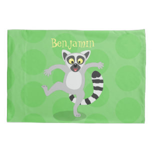 Niedlicher Ring Schwanz lemur Tanz Cartoon Abbildu Kissenbezug