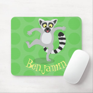 Niedlicher Ring Schwanz lemur Tanz Cartoon Abbildu Mousepad