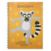 Niedlicher Ring Schwanz lemur Tanz Cartoon Abbildu Notizblock (Vorderseite)