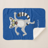 Niedlicher Ring Schwanz lemur Tanz Cartoon Abbildu Sherpadecke (Vorderseite (Horizontal))