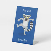 Niedlicher Ring Schwanz lemur Tanz Cartoon Abbildu Sockelschild (Vorderseite)