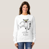 Niedlicher Ring Schwanz lemur Tanz Cartoon Abbildu Sweatshirt (Vorne ganz)