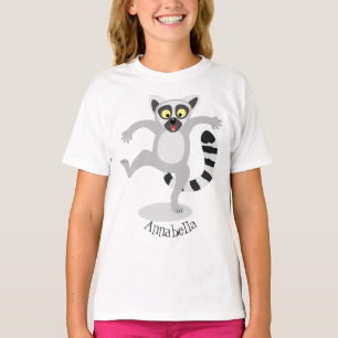 Niedlicher Ring Schwanz lemur Tanz Cartoon Abbildu T-Shirt