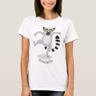 Niedlicher Ring Schwanz lemur Tanz Cartoon Abbildu T-Shirt