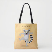 Niedlicher Ring Schwanz lemur Tanz Cartoon Abbildu Tasche (Vorderseite)