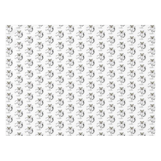 Niedlicher Ring Schwanz lemur Tanz Cartoon Abbildu Tischdecke (Vorderseite (Horizontal))