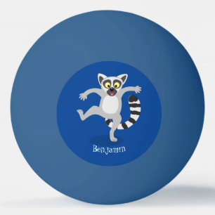 Niedlicher Ring Schwanz lemur Tanz Cartoon Abbildu Tischtennisball