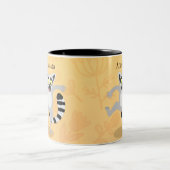 Niedlicher Ring Schwanz lemur Tanz Cartoon Abbildu Zweifarbige Tasse (Mittel)