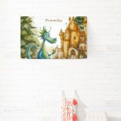 Niedlicher Ritterdragon Burg Geburtstagsparty Kind Banner (InSitu)