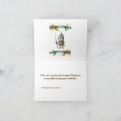 Niedlicher Ritterdragon Burg Geburtstagsparty Kind Dankeskarte (Innenseite)