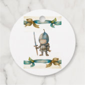 Niedlicher Ritterdragon Burg Geburtstagsparty Kind Geschenkanhänger (Rückseite)