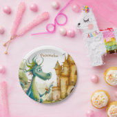 Niedlicher Ritterdragon Burg Geburtstagsparty Kind Pappteller (Party)