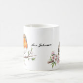 Niedlicher Robin Bird auf dem Personalisierten Nam Kaffeetasse (Mittel)