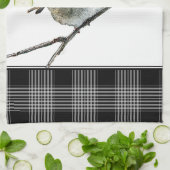 Niedlicher Robin Bird Rotbrustbüffel karierte Gren Handtuch (Gefaltet)