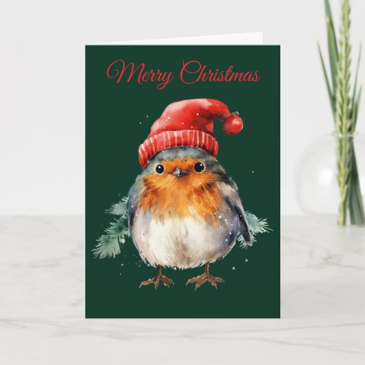 Niedlicher Robin Feiertagskarte (Vorderseite)