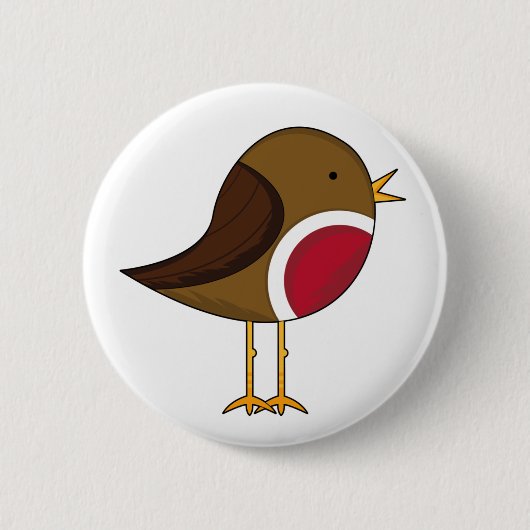 Niedlicher Robin-Knopf Button (Vorderseite)
