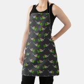 Niedlicher Robin mit Kleeblatt Clover Cartoon Schürze (InSitu)
