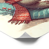 Niedlicher Robin mit Snowglobe Kinder im Zimmer Ku Poster (Ecke)