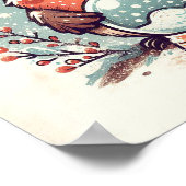 Niedlicher Robin mit Snowglobe Kinder im Zimmer Ku Poster (Ecke)