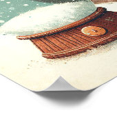 Niedlicher Robin mit Snowglobe Kinder im Zimmer Ku Poster (Ecke)