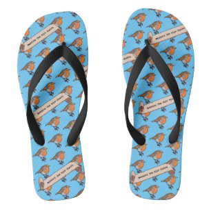 Niedlicher Robin Rockin' Das Retro-Muster der Flip Badesandalen