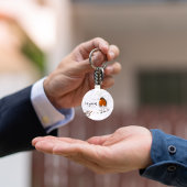 Niedlicher Robin-Vogel im Schnee fügen Namen hinzu Schlüsselanhänger