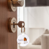 Niedlicher Robin-Vogel im Schnee fügen Namen hinzu Schlüsselanhänger