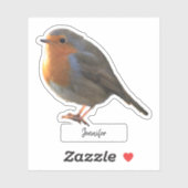 Niedlicher Robin-Vogel-personalisierter Schnitt Aufkleber (Blatt)