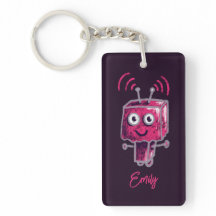 Niedlicher Robot Grunge Pink Name