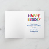 Niedlicher Roboter 1. Geburtstag Karte (Innenseite)