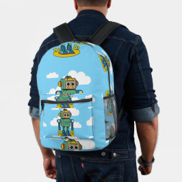 Niedlicher Roboter-Backpack Bedruckter Rucksack