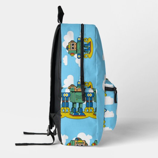 Niedlicher Roboter-Backpack Bedruckter Rucksack (Links)