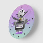 Niedlicher Roboter Blau und Lila Uhr (Winkel)
